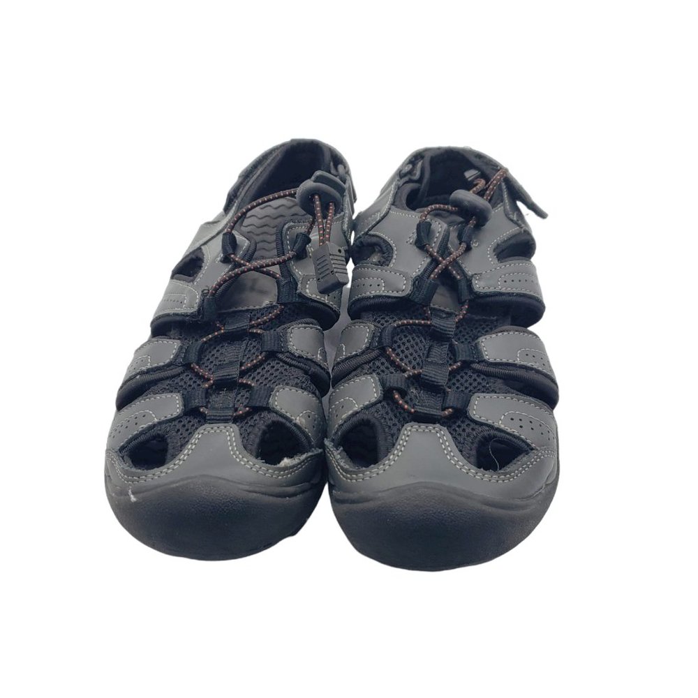 Bass Mens Black Sport Sandals Size 7M River Leather Upper Fisherman Closed Toe - Picture 3 of 9